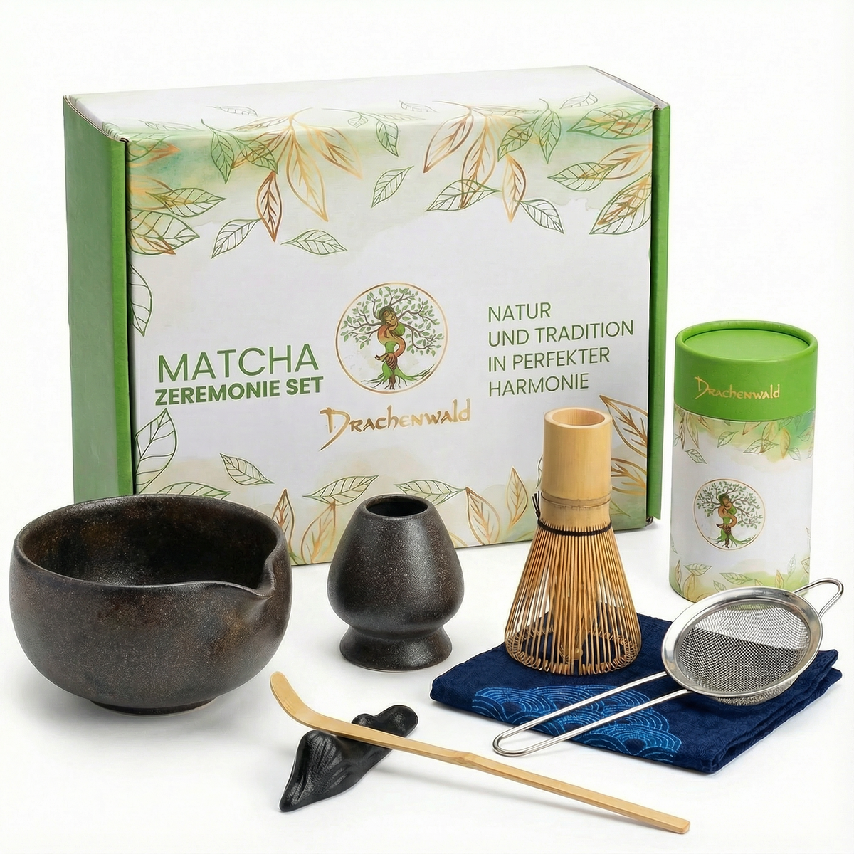 Matcha Zeremonie Set - dunkelbraun/bronze